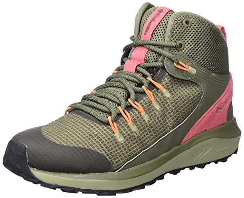 Columbia Trailstorm Mid Waterproof, wodoodporne buty trekkingowe damskie, Zielony Stone Green X Wild Salmon, 43 EU
