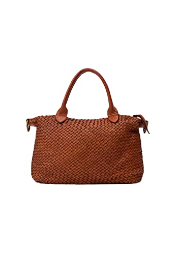 DreiMaster Shopper z plecionej skóry damski 39126175, wielbłąd, jeden rozmiar