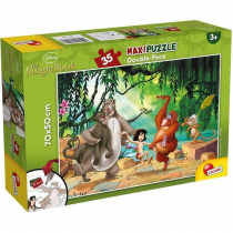 Lisciani Puzzle Maxi Floor para niños de 35 piezas 2 en 1, Doble Cara con reverso para colorear - Disney El Libro de la Jungla 74143