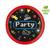 Talerzyki papierowe Gaming Party 20cm 8szt - Godan