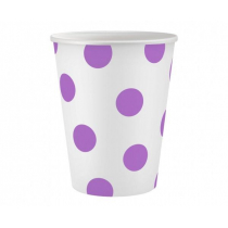 Kubeczki papierowe Groszki lawendowe 250ml 6szt. - Godan