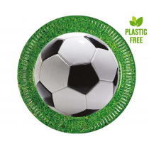 Talerzyki papierowe Football Party 23cm 8szt - Godan