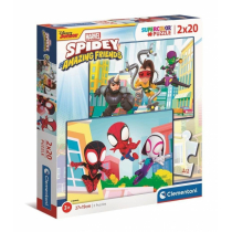 Clementoni Puzzle 2x20 Super Kolor Spidey and Friends -