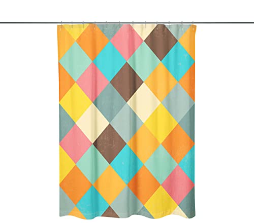 Bonamaison Zasłona prysznicowa z nadrukiem cyfrowym, poliester, niebieska, 140 x 200 cm