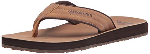 Quiksilver Carver Nubuk męskie klapki japonki, Wzór brązowego 1 Carver Nubuk - 44 EU