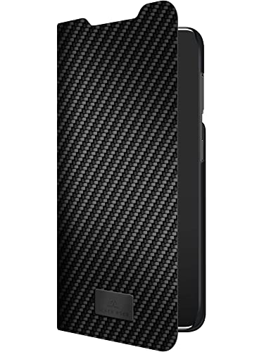 Black Rock - Etui o wyglądzie karbonu pasuje do Samsung Galaxy S22 Plus 5G I etui na telefon komórkowy, funkcja stojaka, wygląd karbonu, zapięcie magnetyczne (czarny)