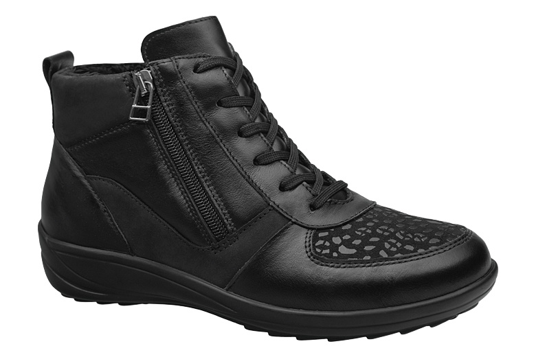 Botki COMFORTABEL 990226-01 H Schwarz Czarne ocieplane na Haluksy 2-zamki