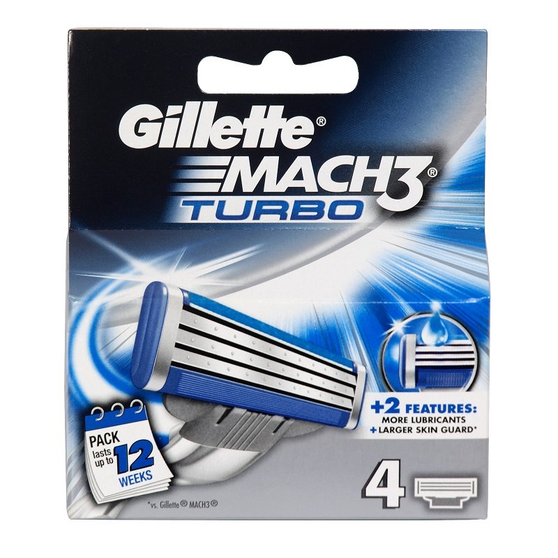 Gillette Mach 3 Turbo wymienne ostrza do maszynki do golenia 4szt