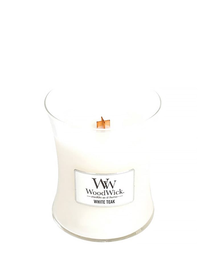 WoodWick Średnia świeca zapachowa - White Teak - 275 g