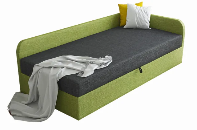 Tapczan młodzieżowy szary + zielony T5-F09