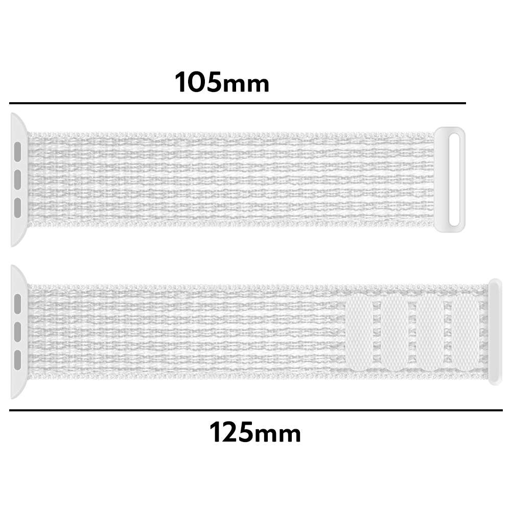 Pasek Alogy Nylon Strap z rzepem do Apple Watch 1/2/3/4/5/6/7/8/SE/Ultra 42/44/45/49mm Biały