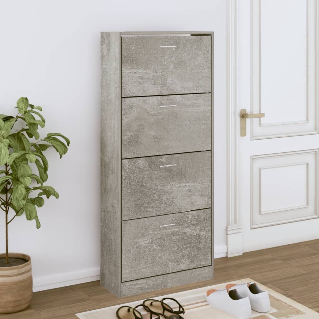Lumarko Szafka na buty, szarość betonu, 63x24x147 cm