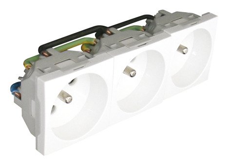 EFAPEL QUADRO45 GNIAZDO 3-KROTNE SHUCKO Z UZIEMIENIEM CZERWONY 45197 SVM