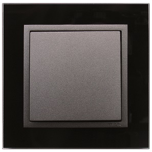 EFAPEL LOGUS90 CRYSTAL ramka 1-krotna, czarne szkło/grafit 90910 TES