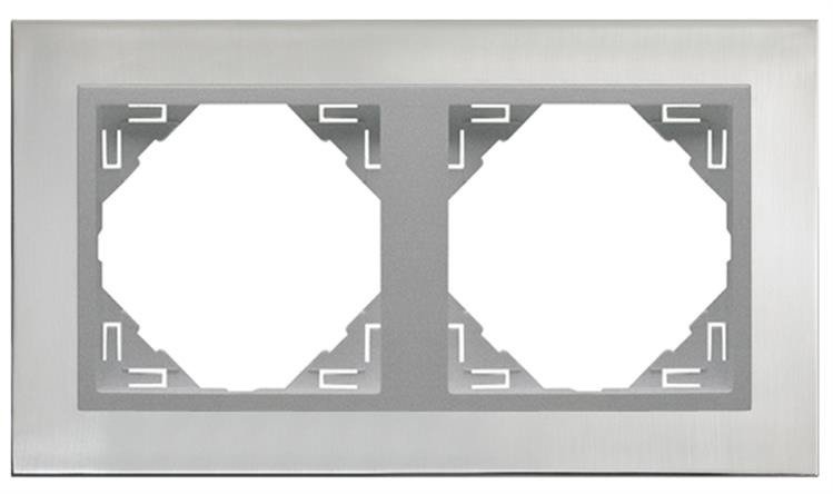EFAPEL METALLO RAMKA 2-KROTNA STAL INOX ALUMINIUM 90920 TIA