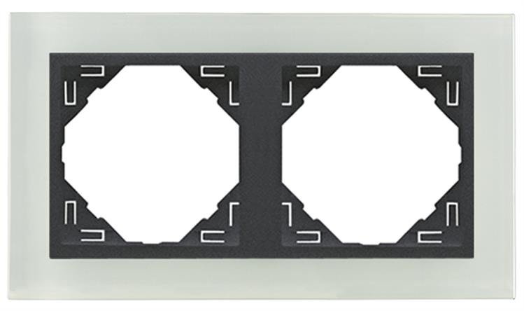 EFAPEL CRYSTAL RAMKA 2-KROTNA SZKŁO GRAFIT 90920 TCS