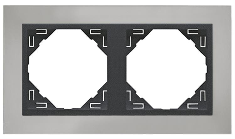 EFAPEL METALLO RAMKA 2-KROTNA CHROM GRAFIT 90920 TRS
