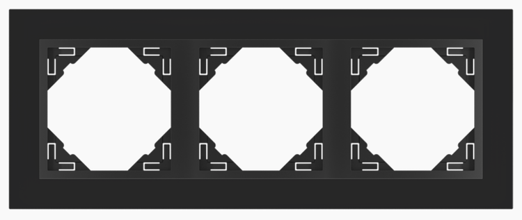 EFAPEL LOGUS90 CRYSTAL ramka 3-krotna, czarne szkło/czarny 90930 TEP