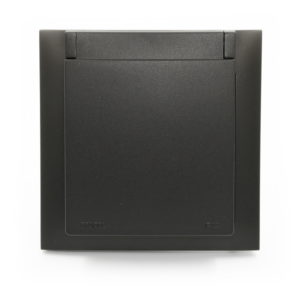 EFAPEL LOGUS90 RAMKA Z KLAPKĄ DO GNIAZDA IP44 CZARNY 90961 TPM