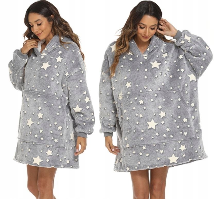 Ciepły Koc Z Rękawami Oversize Futrzak 2W1 Gruby Xxl [74Kb]