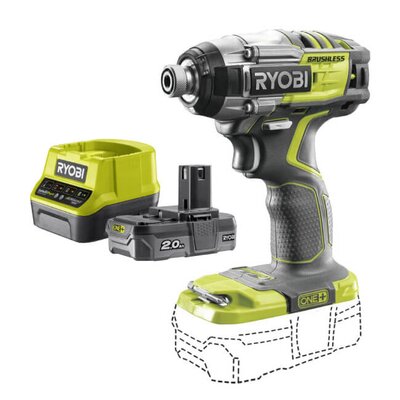 Klucz udarowy RYOBI R18IDBL-0 + Akumulator RYOBI ONE+ RC18120-120 2Ah 18V + ładowarka