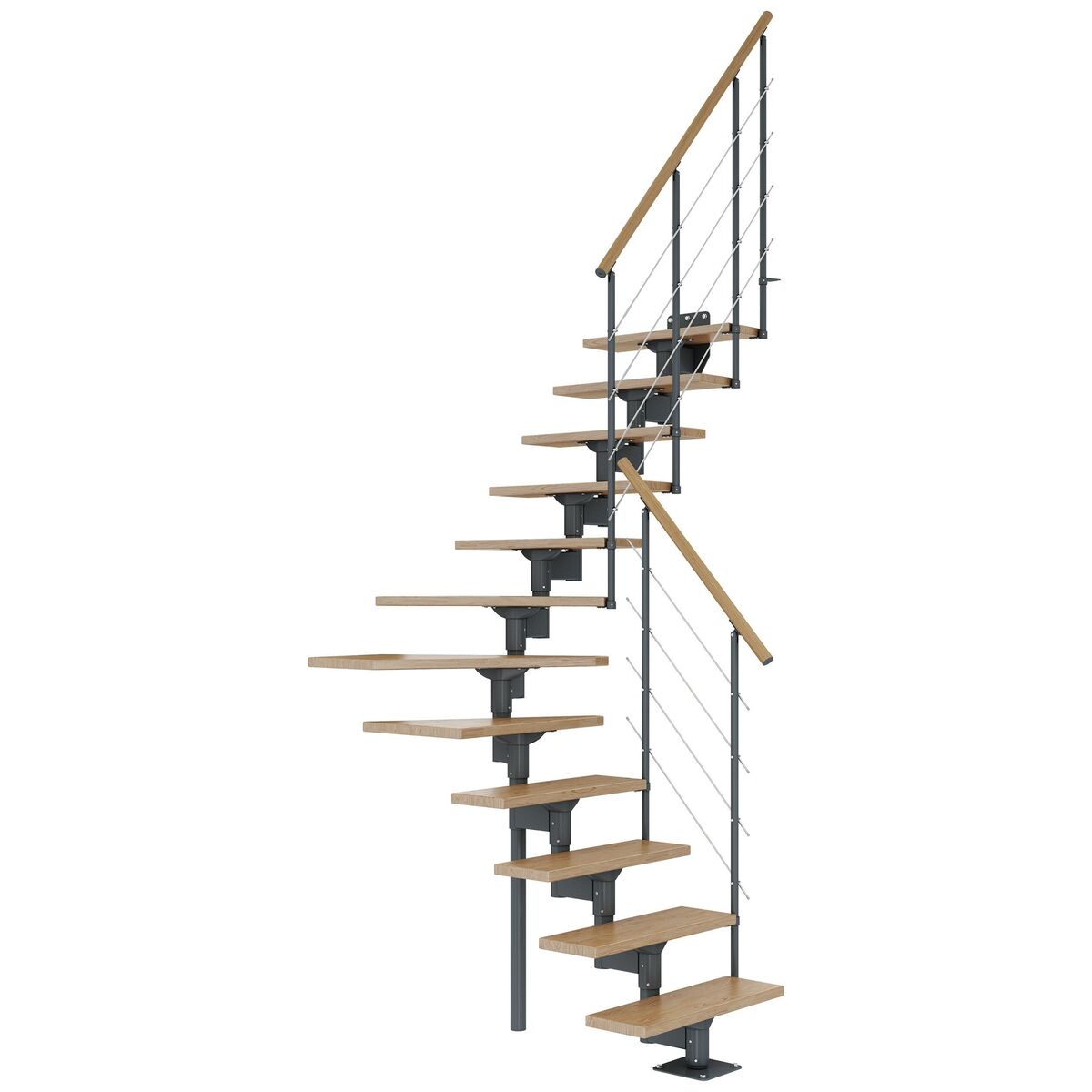 Schody modułowe zabiegowe antracytowe Boston stopnie Dąb 11 sztuk Dolle
