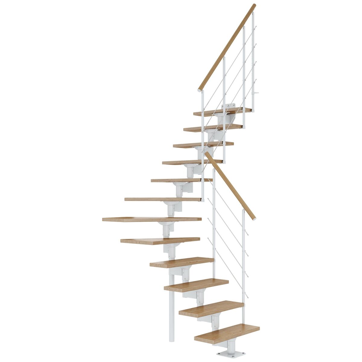 Schody modułowe zabiegowe białe Boston stopnie Dąb 11 sztuk Dolle