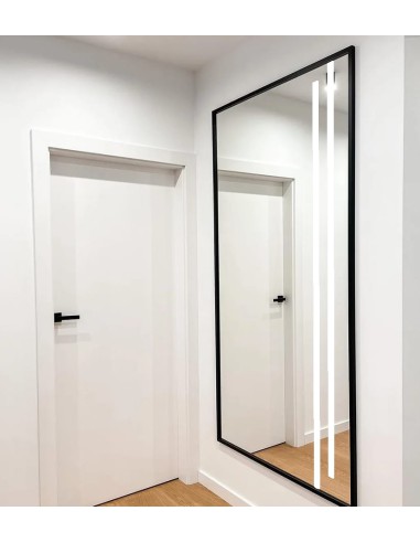 Lustro w czarnej ramie z podświetleniem- 1503 LED III - kolor ramy do wyboru, Dostępne wymiary: 50x100