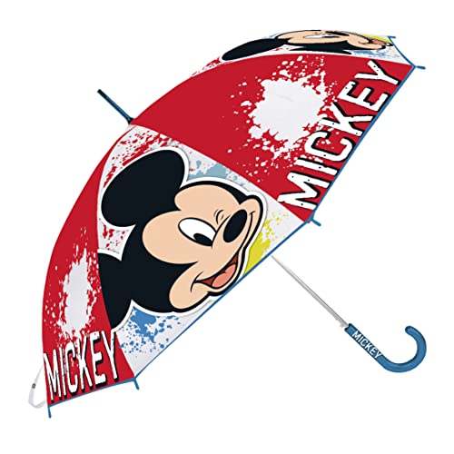 Parasol ręczny Safta Mickey Mouse Happy Smiles, 460 mm, Rojo/Azul, único