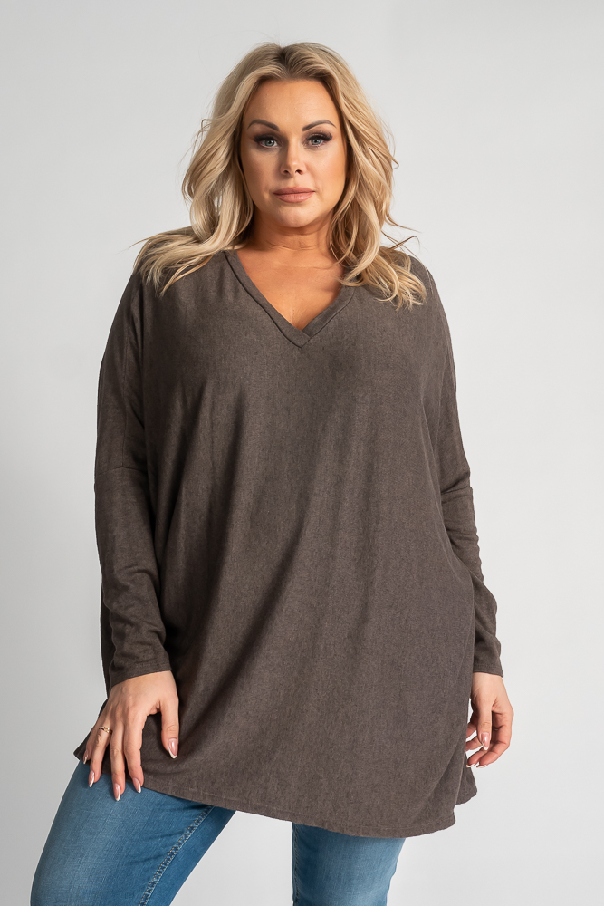 Brunatny Sweter oversize NELVI - Tono