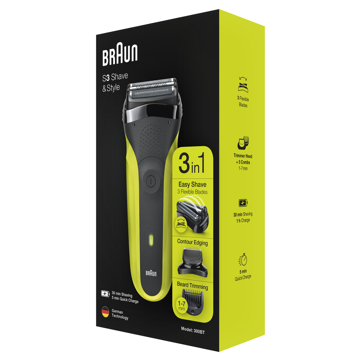 Braun Series 3 300BT Czarno-zielony