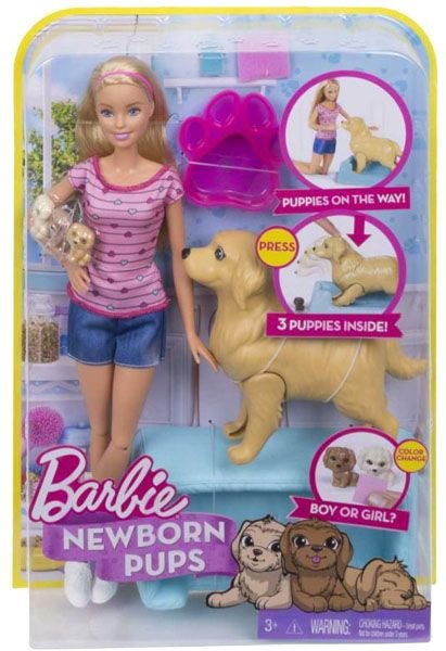 Mattel Newborn Pups Doll & Pets FDD43