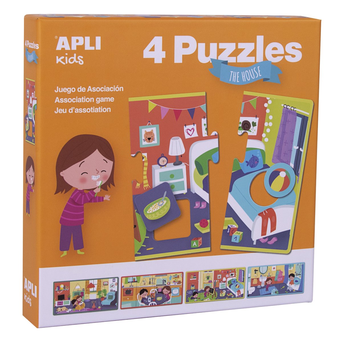 Apli Puzzle 4 układanki Kids - W domu 3+