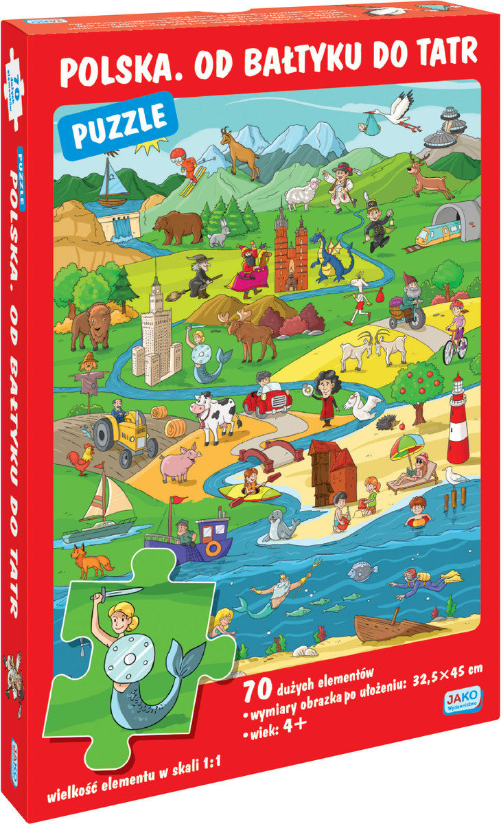 Puzzle Polska Od Bałtyku do Tatr 70 elementów