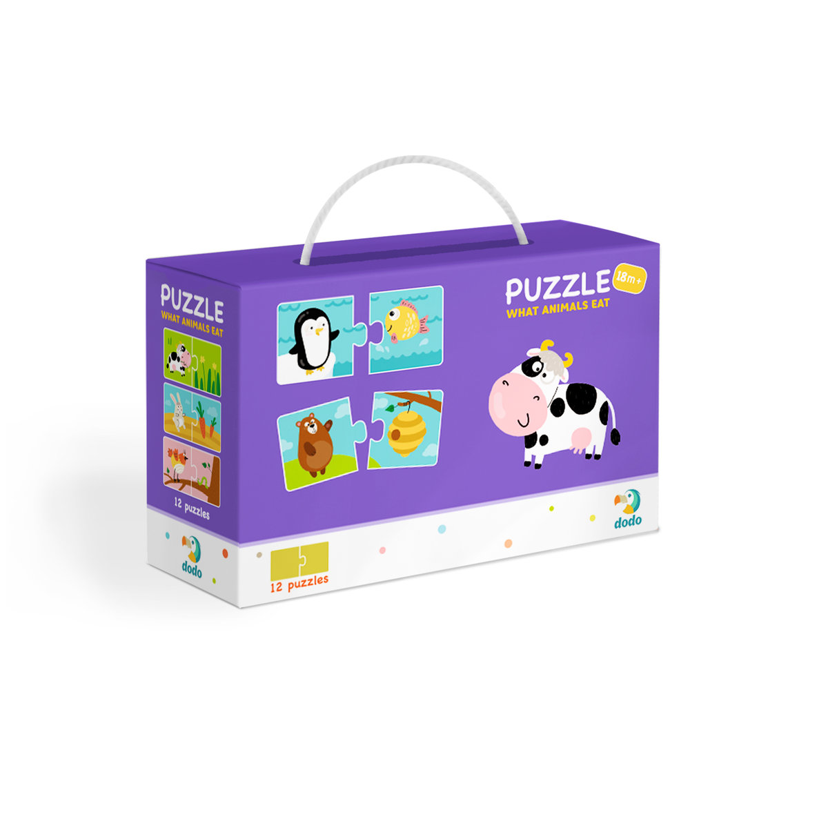 Dodo Puzzle Duo 12x2 zestaw 2 opakowań Co jedzą zwierzęta oraz Mamy i dzieci