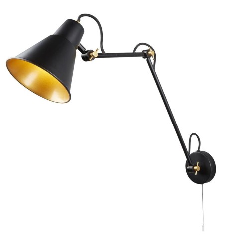 Searchlight Lampa ścienna 7403 z 3 przegubami, czarno-złota