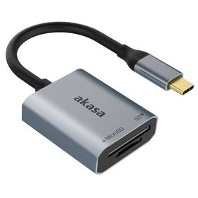 Czytnik kart pamięci akasa SD, microSD, USB 3.2 Type-C (AK-CR-10BK)