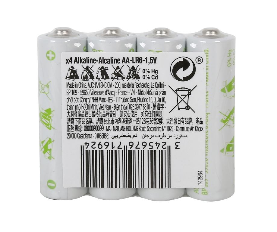 Auchan - Baterlie Alkaiczne AA LR6 1,5V