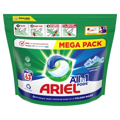 Kapsułki do prania ARIEL All in 1 Pods Mountain Spring - 63 szt.