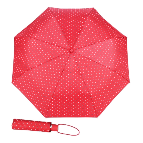 Parasol damski składany Blue Drop automatyczny ze sznurkiem, czerwony