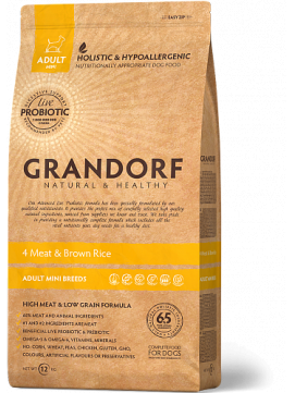 Grandorf MINI Adult 4 Meat & Brown Rice 1kg