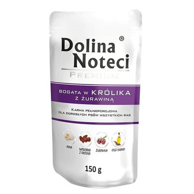 Dolina Noteci PREMIUM BOGATA W KRÓLIKA Z ŻURAWINĄ DOYPACK 150 G