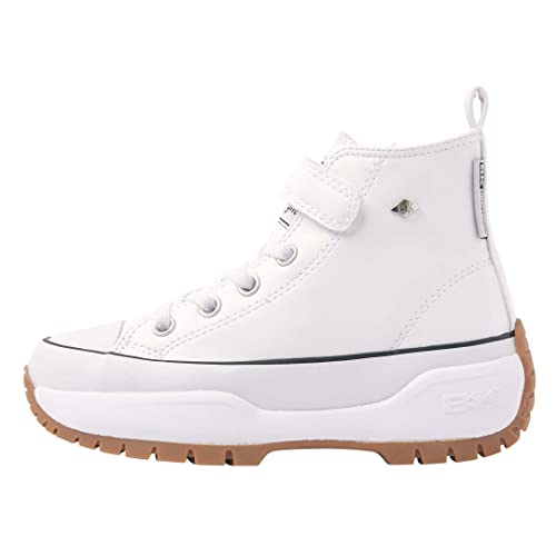 British Knights Kaya MID Fly dziewczęce sneakersy z wysokim stanem, Weiss Schwarz, 33 EU