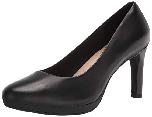 Clarks Damskie czółenka Ambyr Joy, Czarna skóra, 38.5 EU