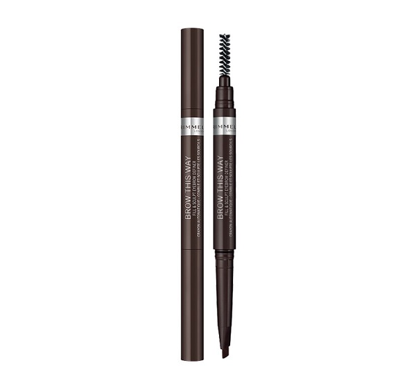 Rimmel BROW THIS WAY - Automatyczna kredka do brwi ze szczoteczką - 003 - DARK BROWN RIMBWKBSZ-ZESZ-02