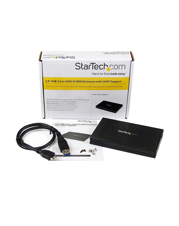 StarTech.com USB 3.0 UASP 2.5HDD ENCLOSURE IN