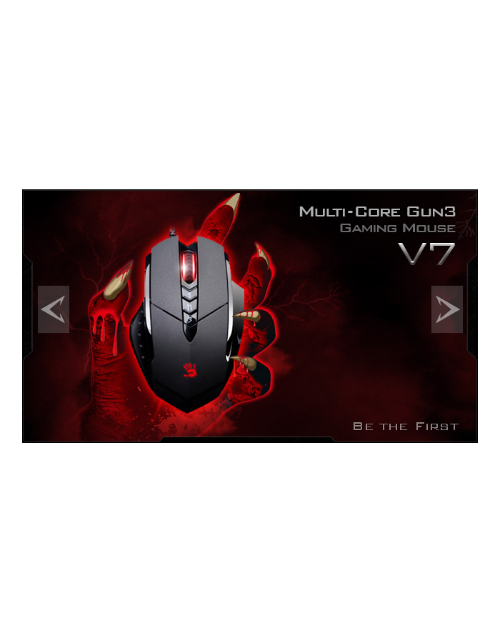 Mysz dla graczy, A4tech BLOODY V7, aż 3200DPI, HoleLess tech., pamięć 160KB, CORE 3