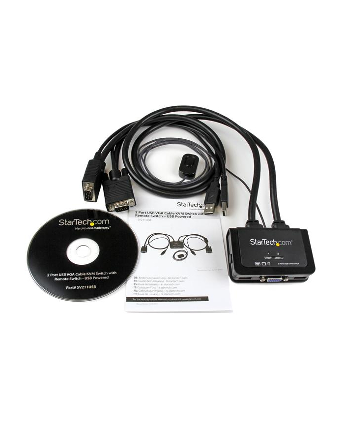 2PORT CABLE KVM WITH VGA USB StarTech.com 2 Port VGA USB KVM Switch Kabel - VGA KVM Umschalter USB Powered mit Fernumschaltung
