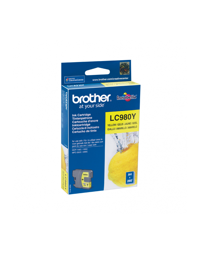 BROTHER Atrament Brother LC980Y do DCP-145 165 MFC-250 290 Yellow 260 str