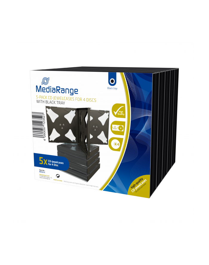 Media Range CD/DVD Futerał 4x - 5 sztuk - BOX34-4